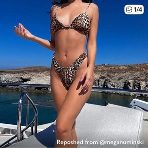 NWT Strawberry Milk Mob Wild Leopard Bikini TOP